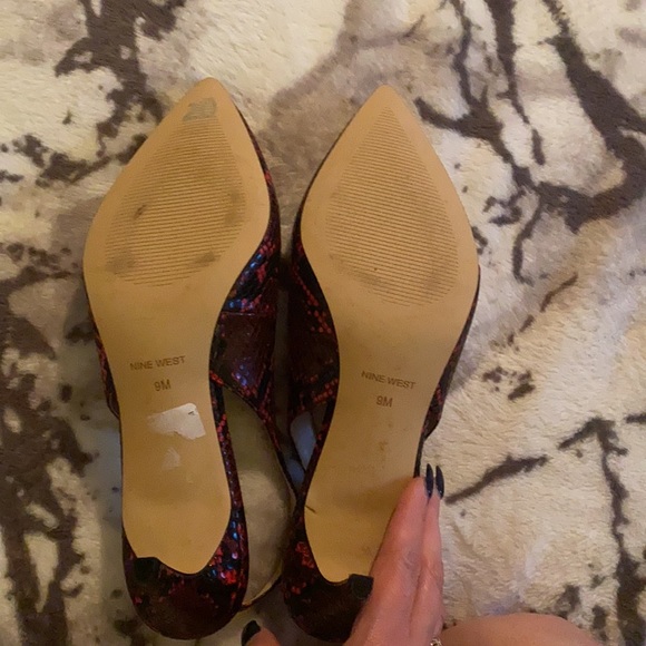 Nine West Red Snakeskin Heels - Picture 6 of 6